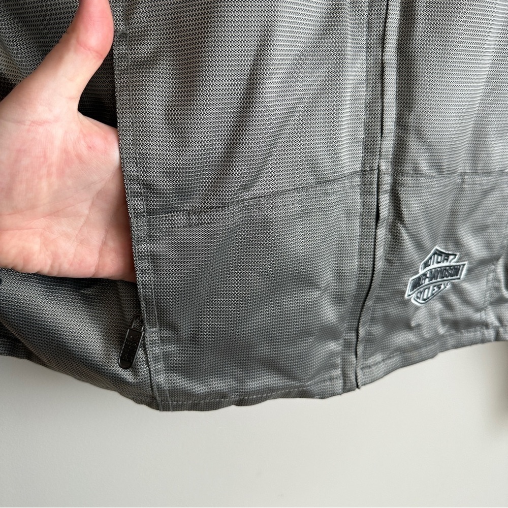Harley Davidson Silver Moto Cropped Riding Jacket XL - Picture 5 of 13